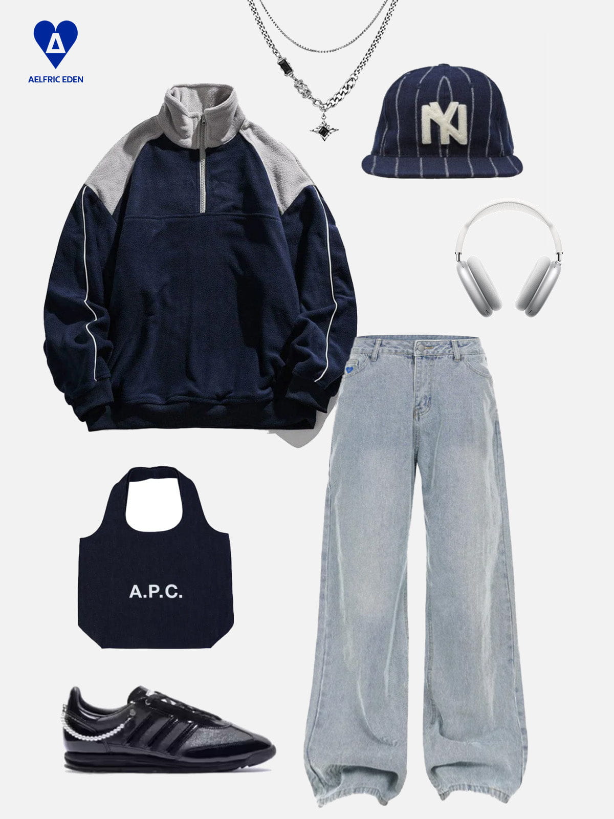 Aelfric Eden Color Blocking Quarter-Zip Sweatshirt