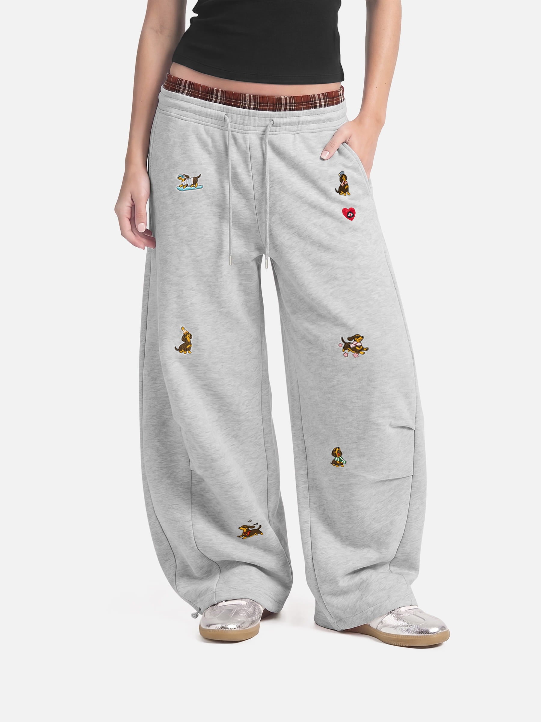 Aelfric Eden Dachshund Double Waist Baggy Barrel Sweatpants
