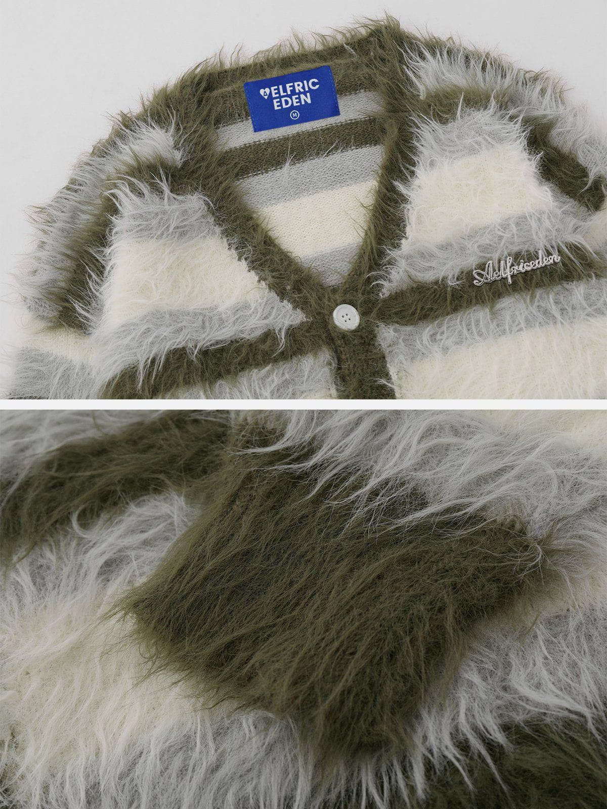 Aelfric Eden Color Blocking Striped Cardigan