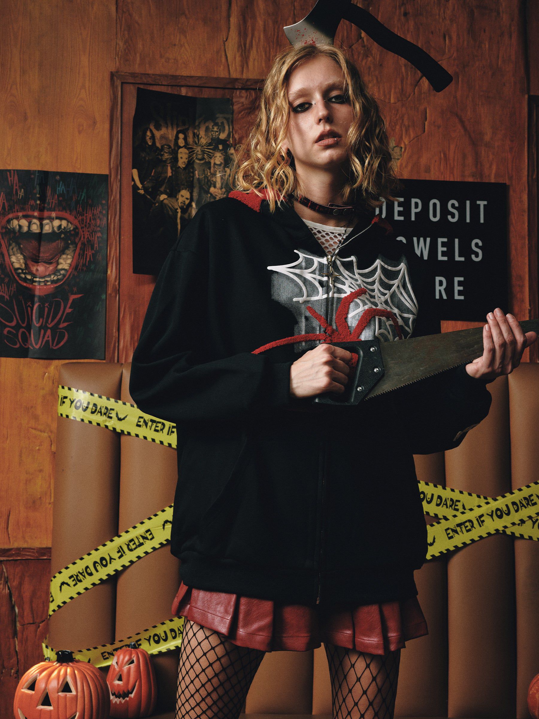 Aelfric Eden Horn Design Flocking Spider Hoodie – Aelfric eden