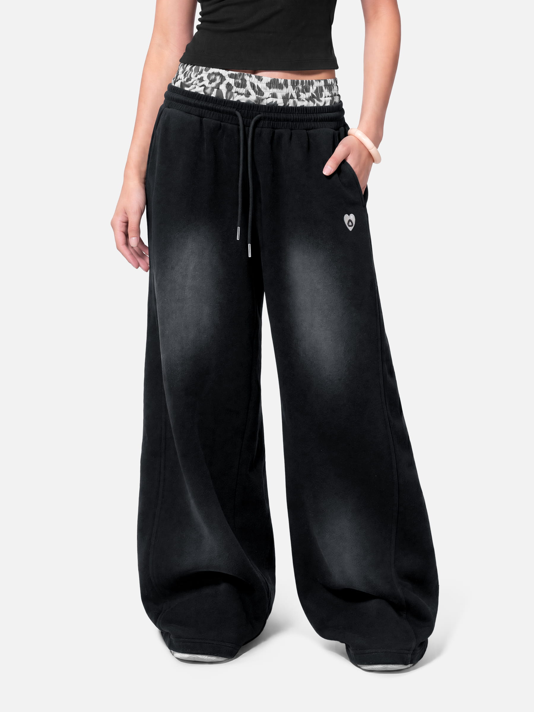 Aelfric Eden Leopard Double Waist Baggy Sweatpants