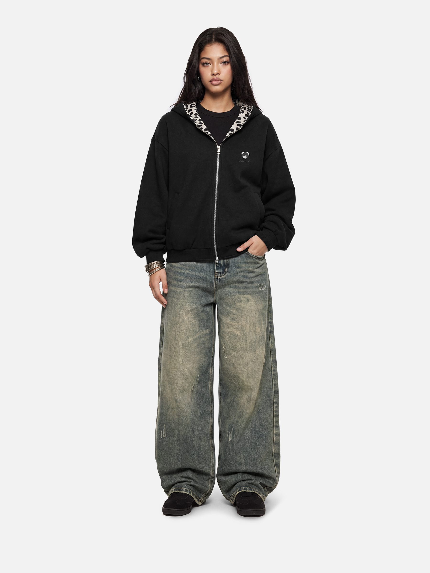 Aelfric Eden Reversible Leopard Zip Up Hoodie – Aelfric eden
