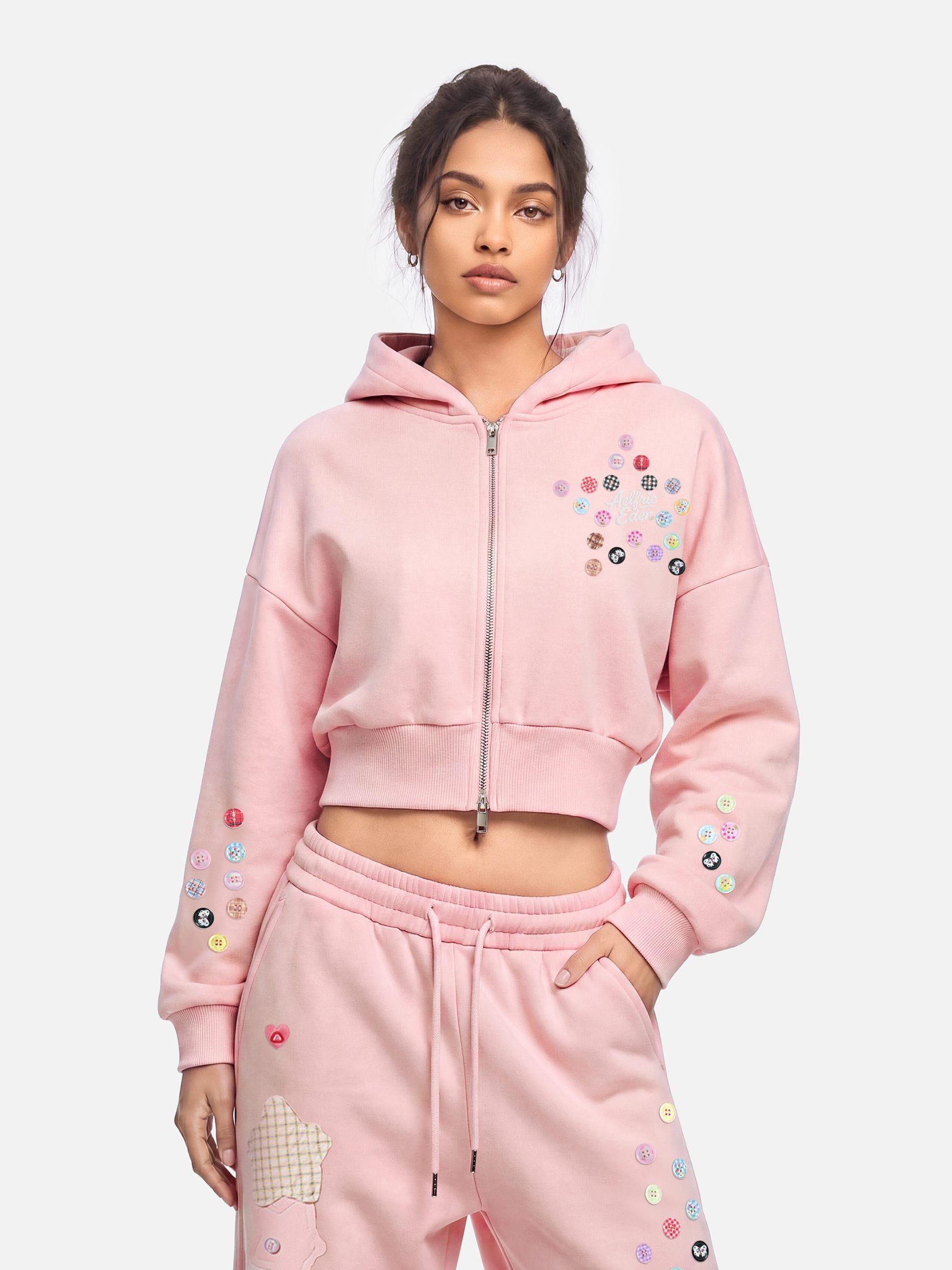 Aelfric Eden Cropped Button Zip Up Hoodie – Aelfric eden