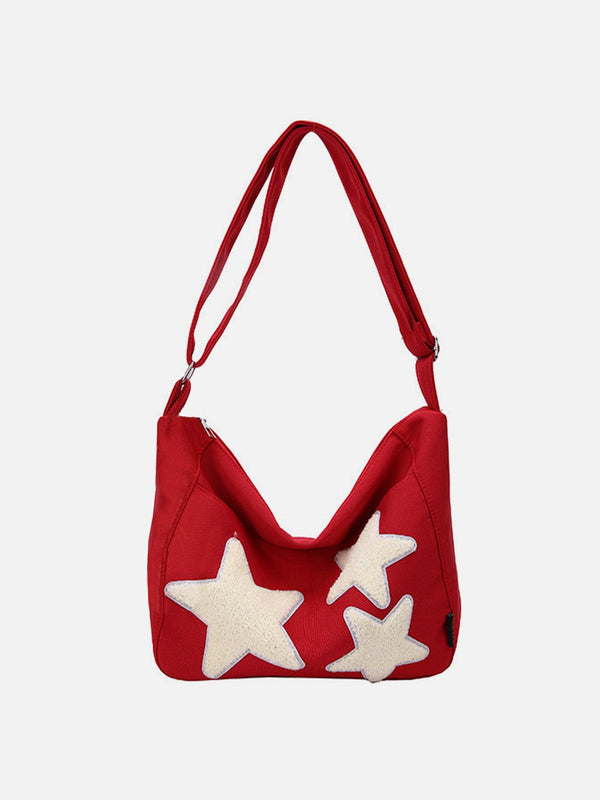 Towel Embroidery Star Shoulder Bag