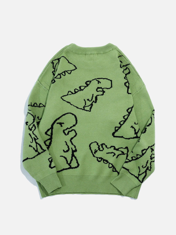 Aelfric Eden Vintage Dinosaur Cartoon Pattern Knitted Sweater – Aelfric ...