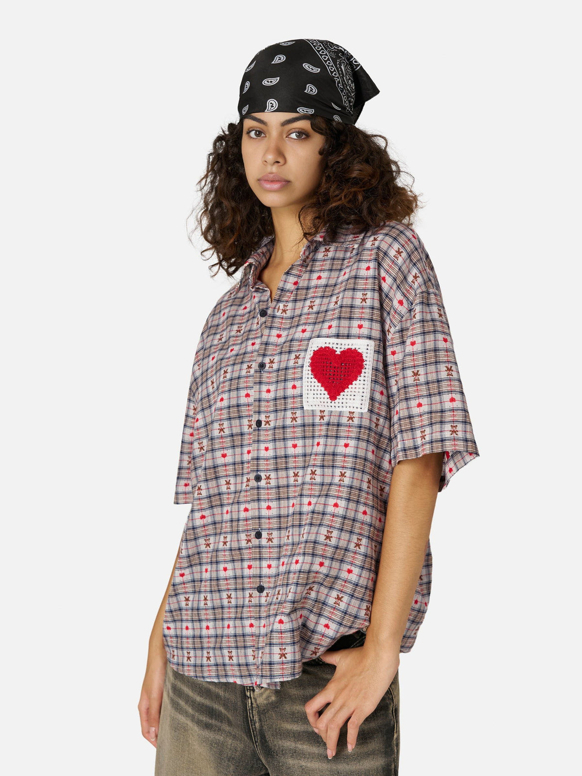 Aelfric Eden Cut-Out Heart Short Sleeve Shirt