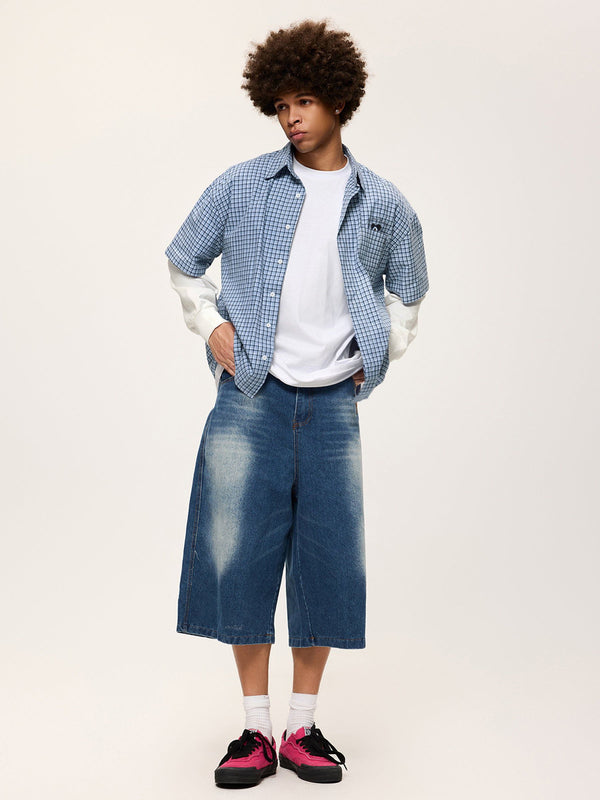 Aelfric Eden Plaid Patchwork Long Sleeve Shirt