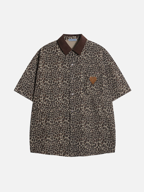 Aelfric Eden Light Leopard Print Short Sleeve Shirt