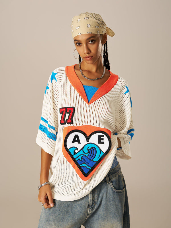 Aelfric Eden 77 Mesh V-Neck Knit