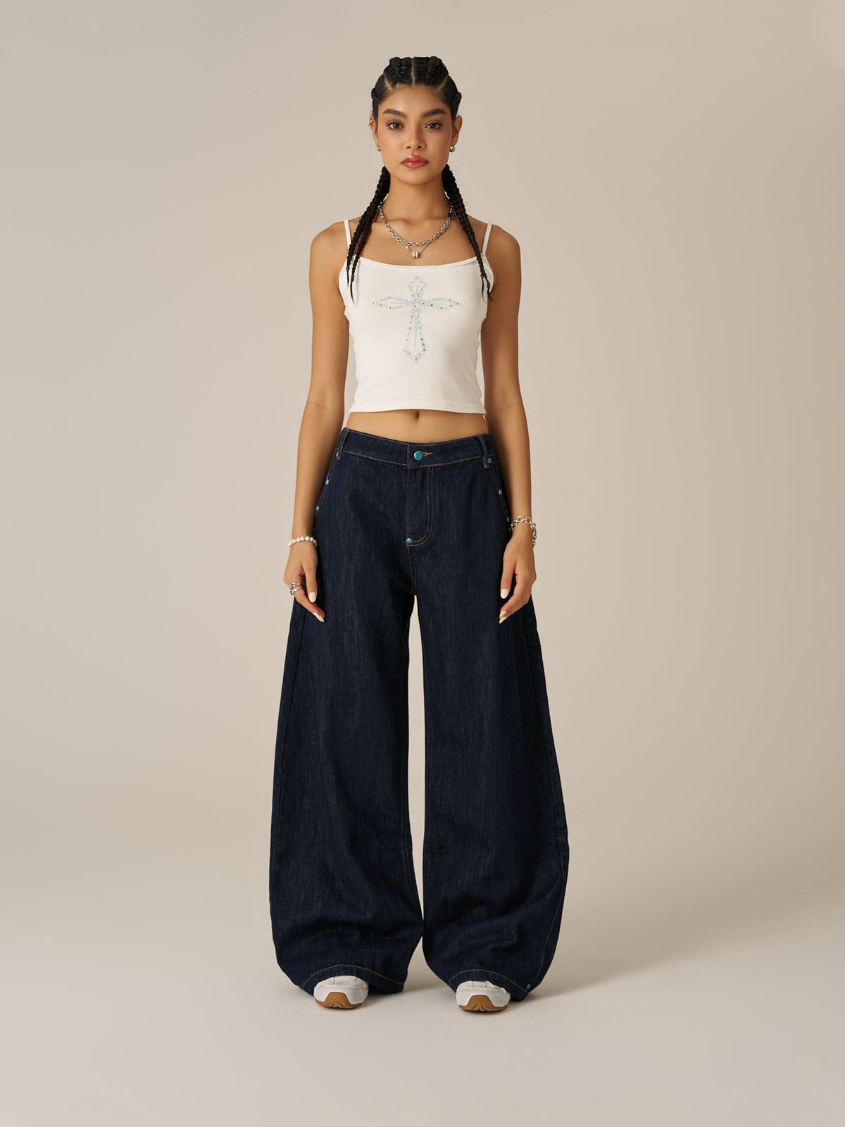 Aelfric Eden Vintage Rivet Raw Baggy Barrel Jeans