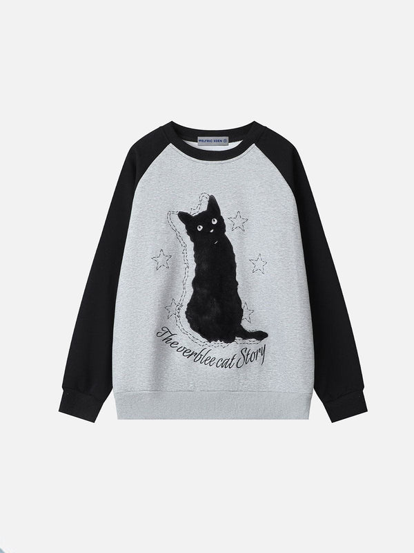 Aelfric Eden Cat Embroidery Sweatshirt