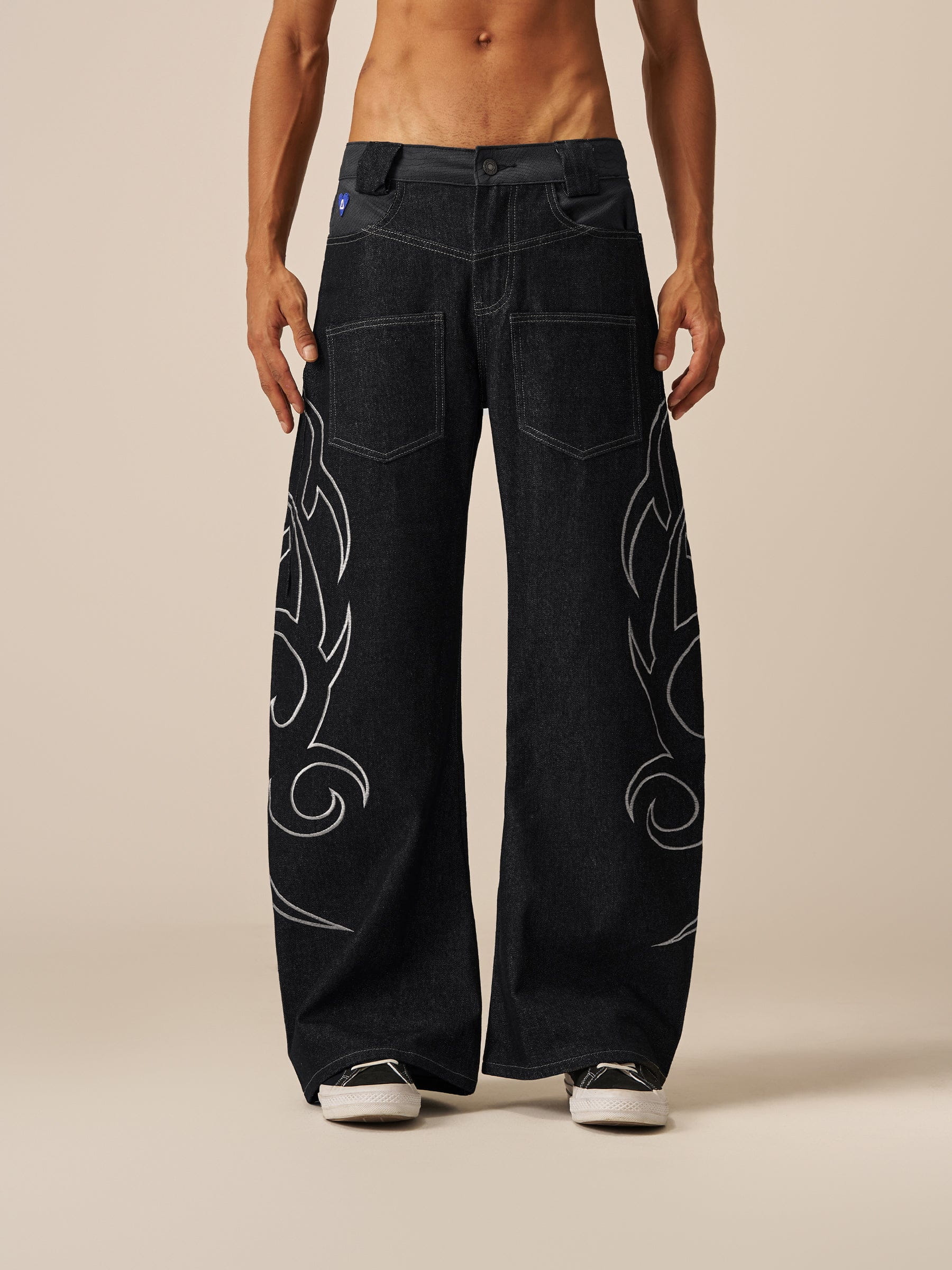 Aelfric Eden Baggy Barrel Embroidery Jeans – Aelfric eden