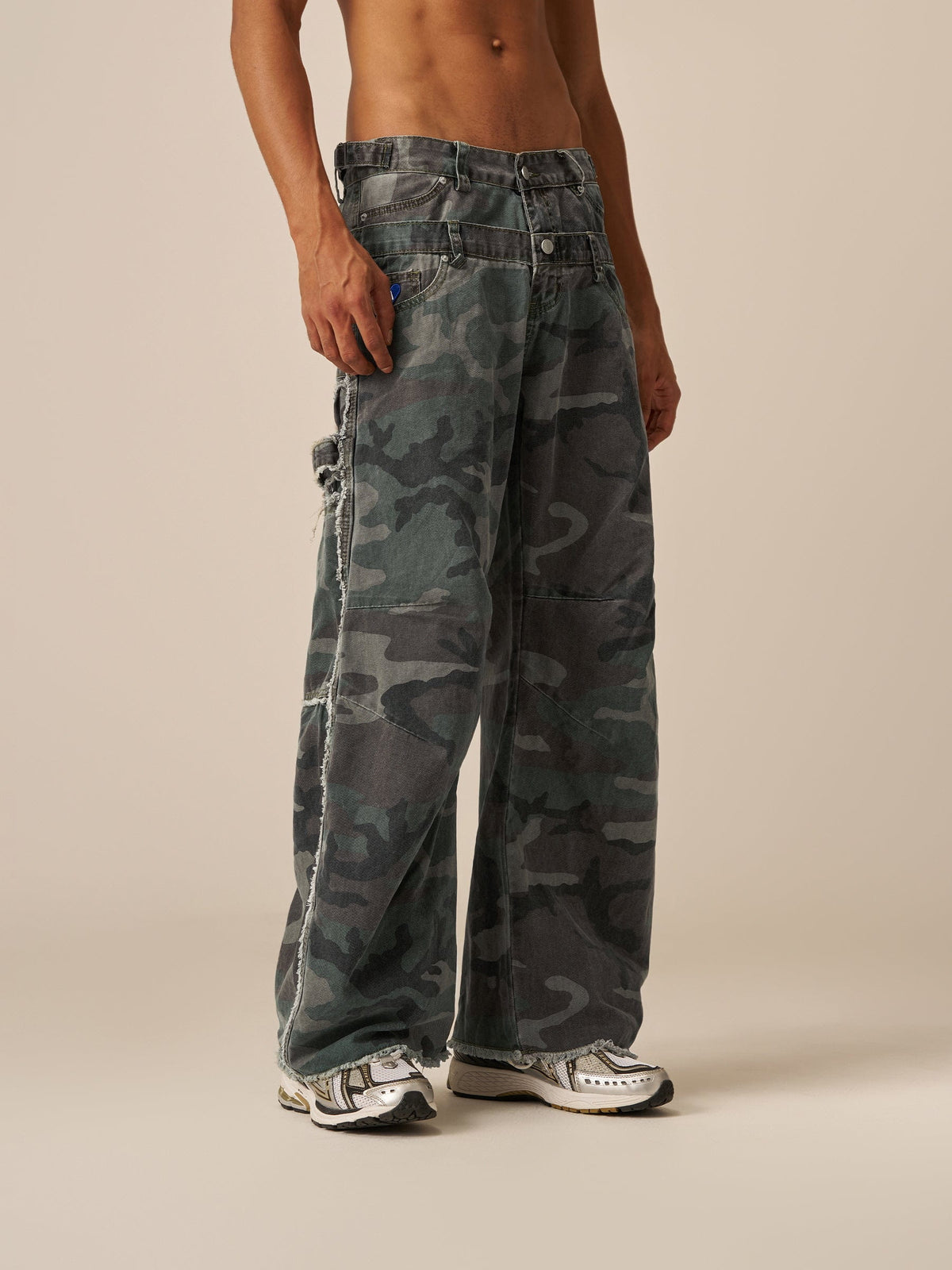 Aelfric Eden Camo Double Waist Cargo Baggy Barrel Pants