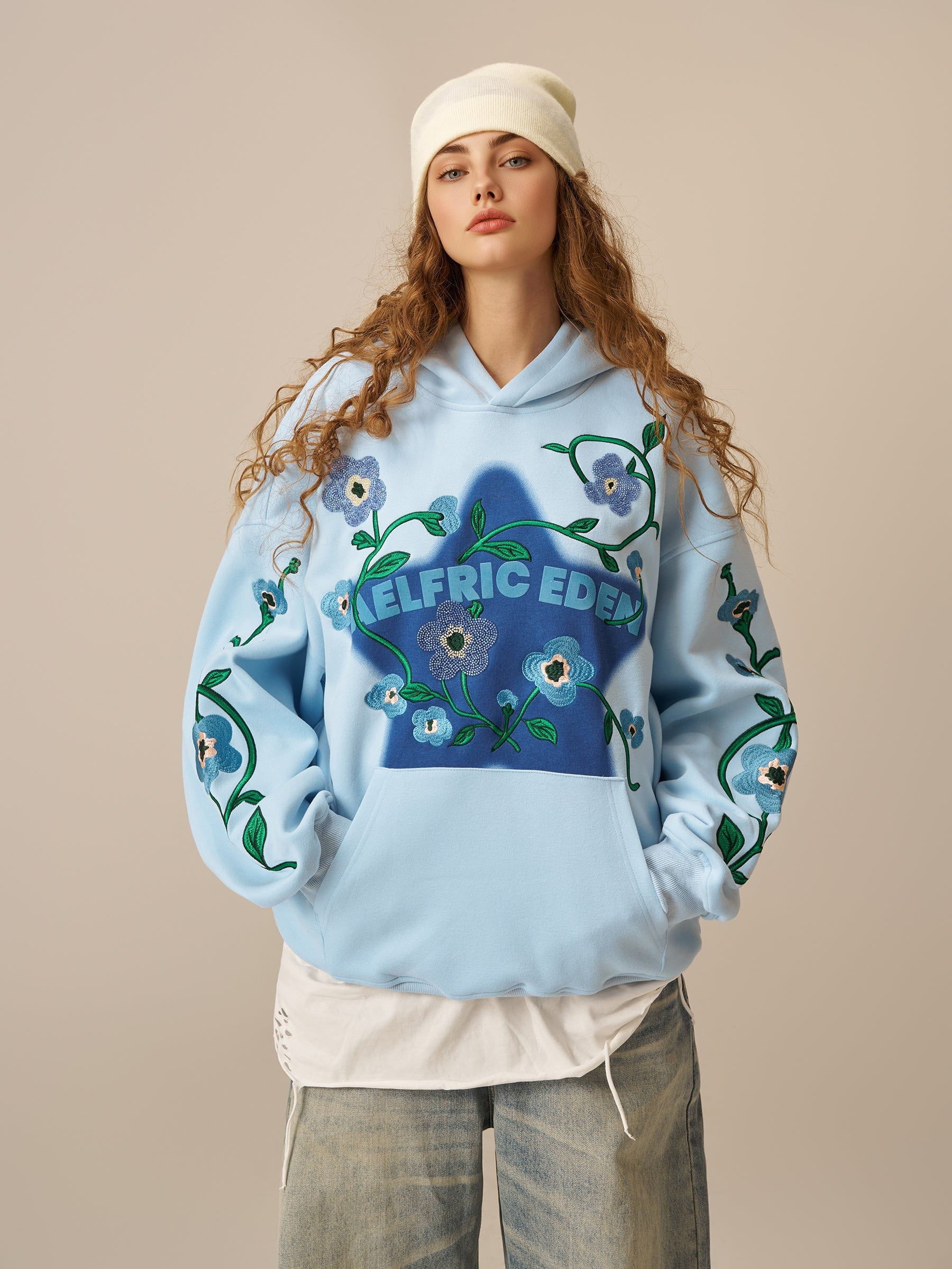 Aelfric Eden Star Rhinestone Floral Hoodie – Aelfric eden