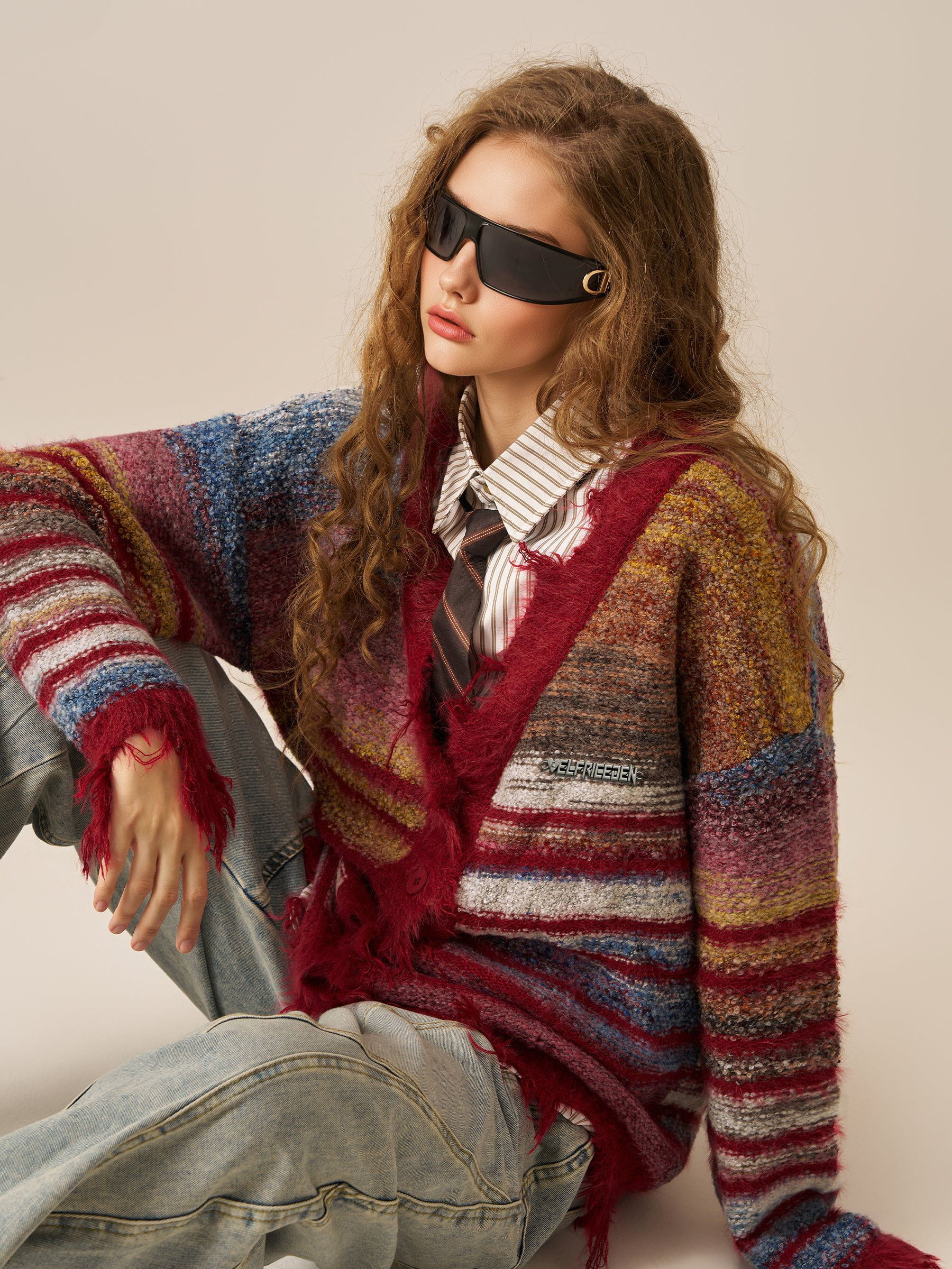 Aelfric Eden Fringe Gradient Pinstripe Cardigan – Aelfric eden