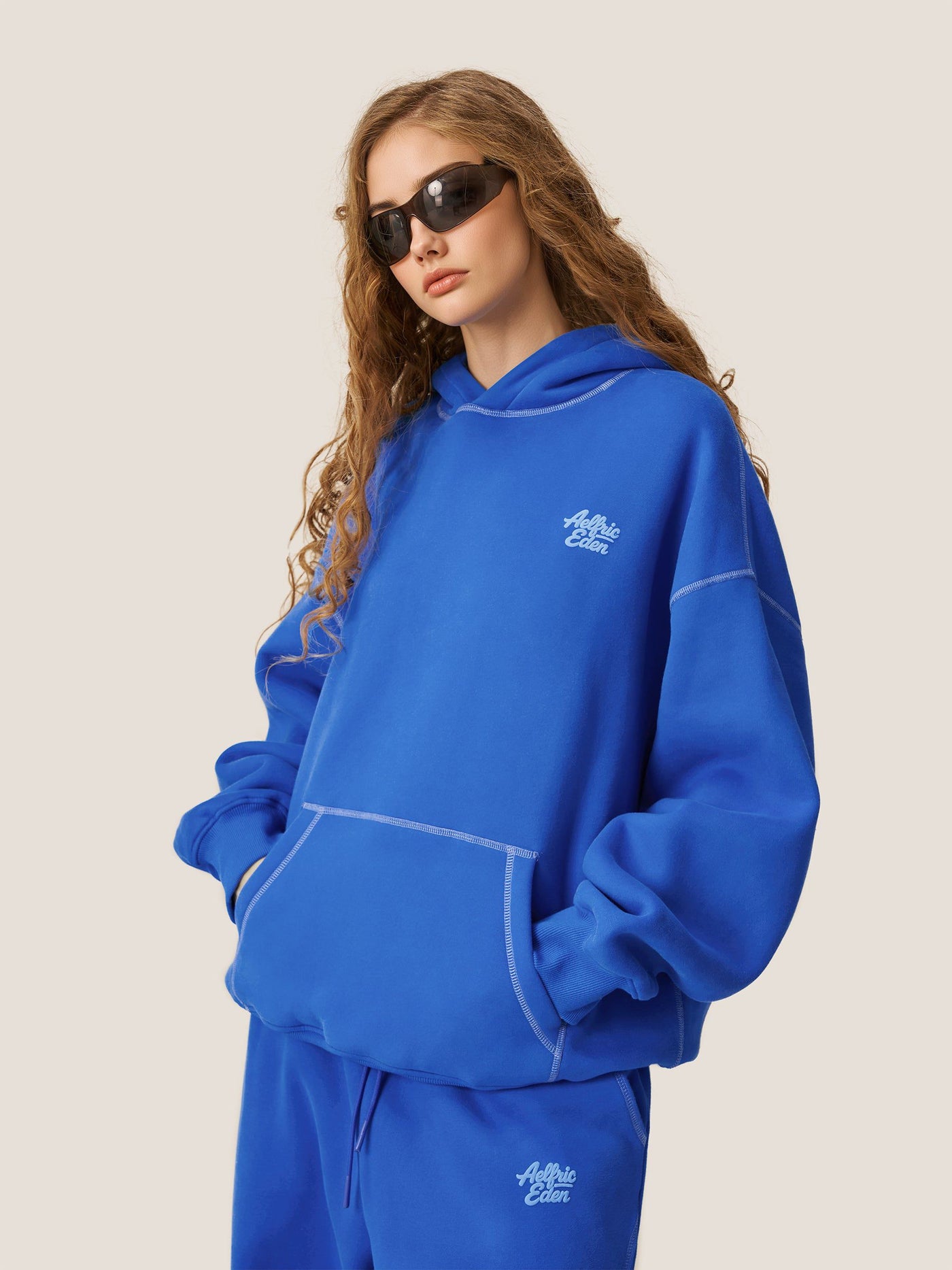 Cloud Essential Fleece Pullover Hoodie Super Baaggy Set