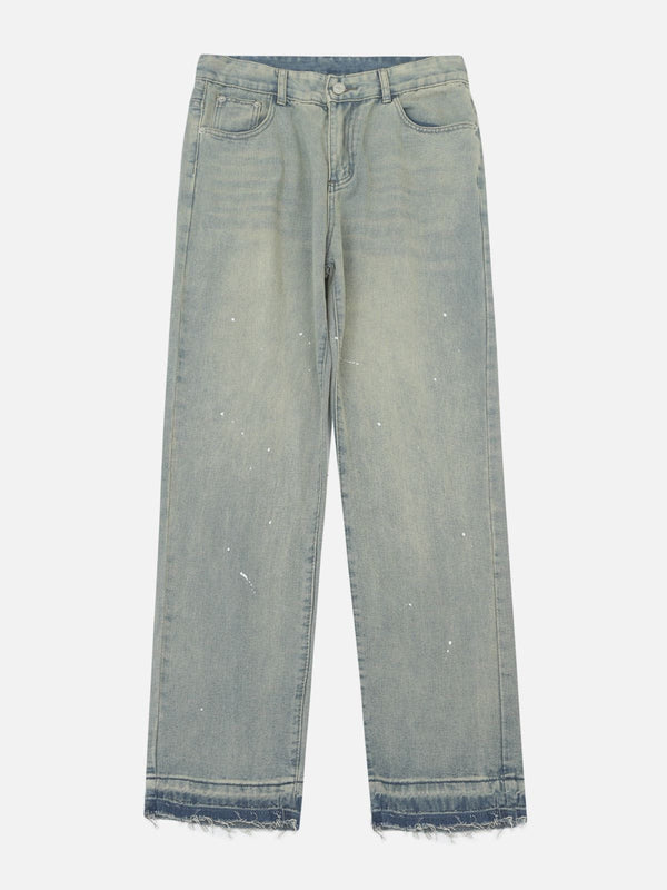 Aelfric Eden Washed Fringe Straight Jeans