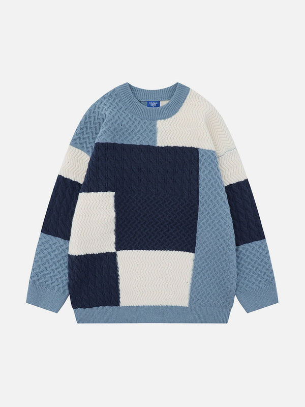 Aelfric Eden Color Blocking Patchwork Sweater
