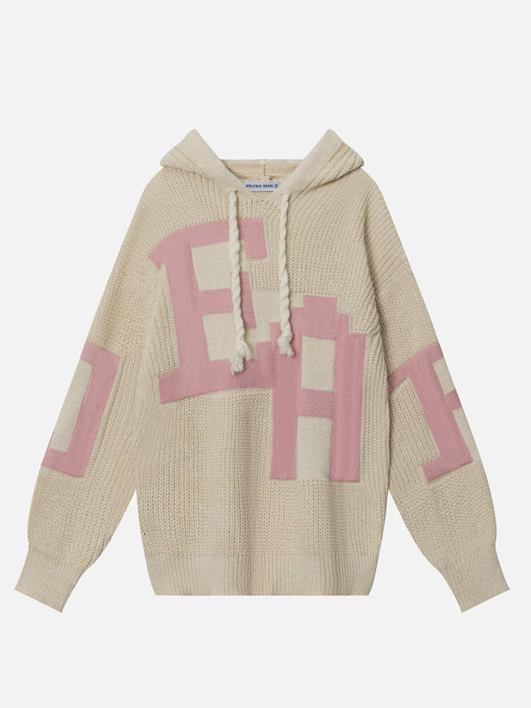Aelfric Eden Letter Jacquard Knit Hoodie