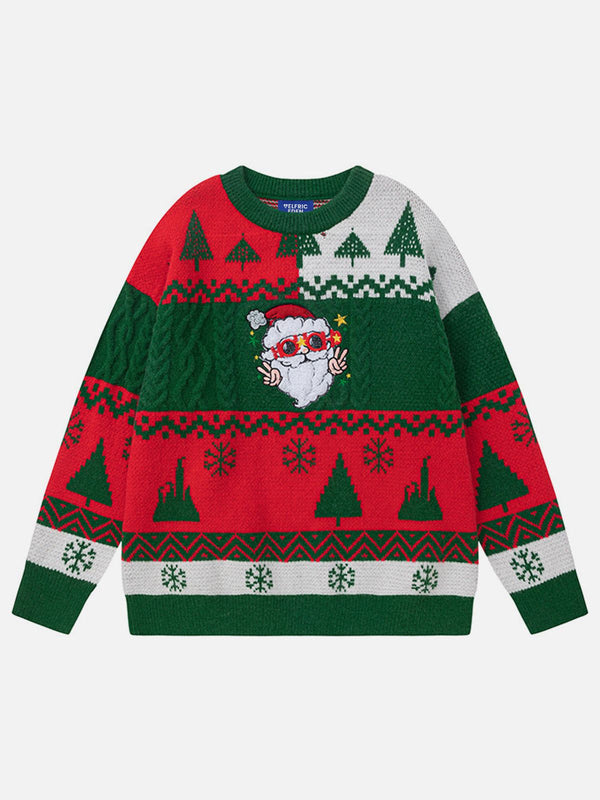 Aelfric Eden Christmas Contrast Patchwork Sweater