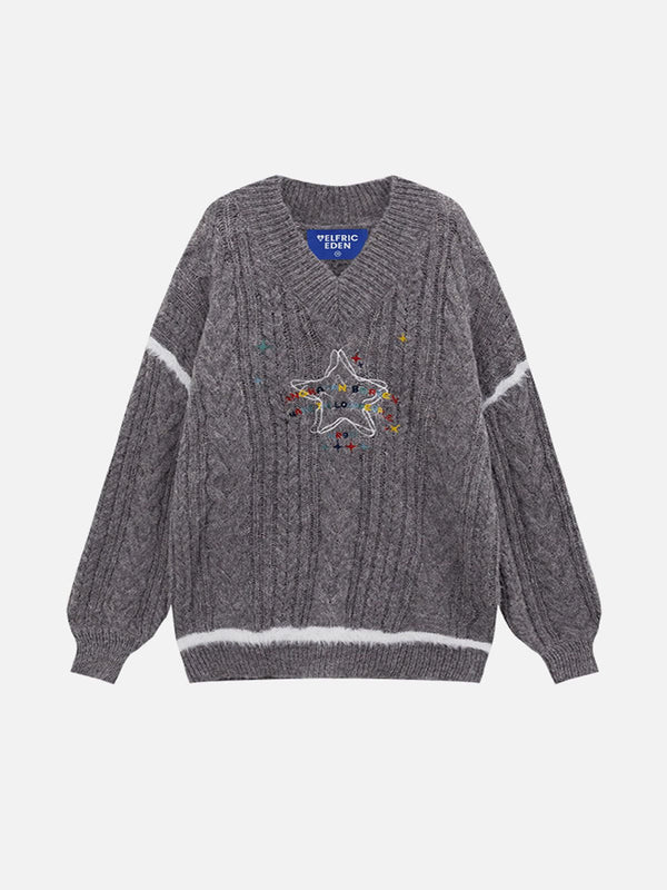 Aelfric Eden Star Embroidery Wool Blend Sweater