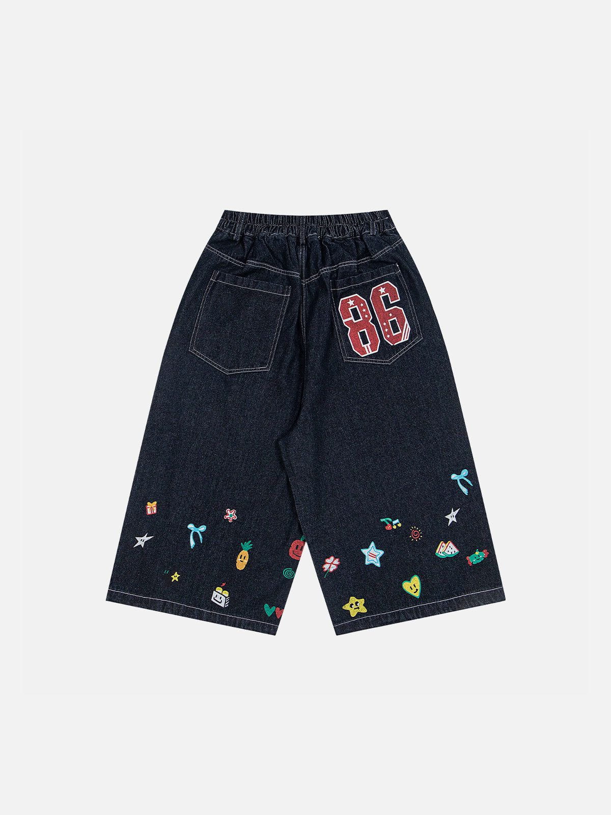 Aelfric Eden Cartoon Sticker Print Baggy Longline Jorts