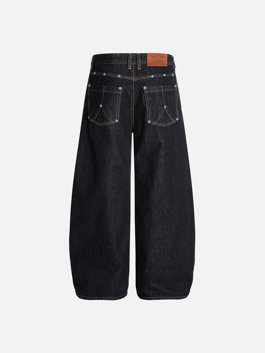 Aelfric Eden Vintage Rivet Raw Baggy Barrel Jeans