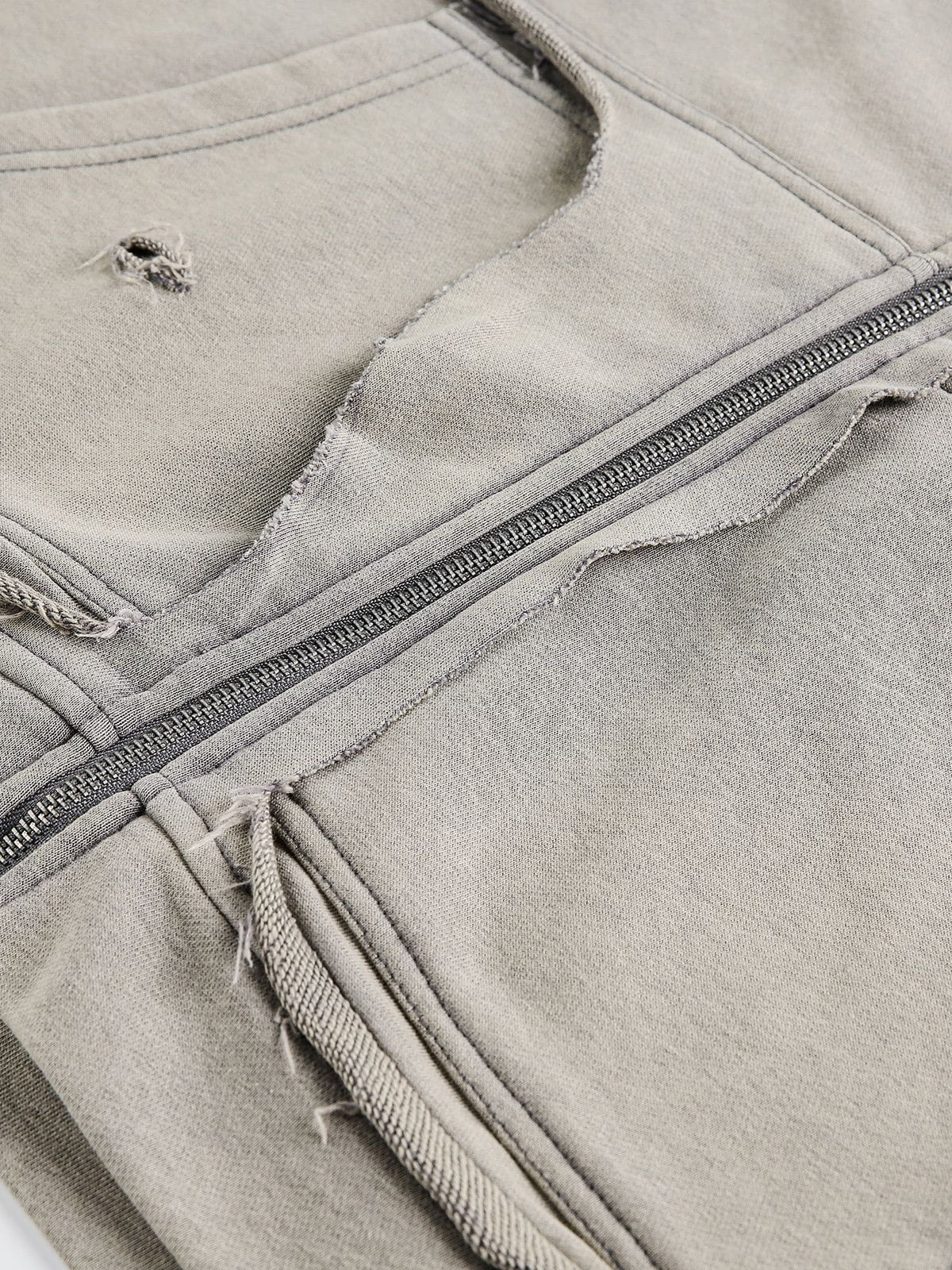 Aelfric Eden Distressed Boxy Zip Up Hoodie