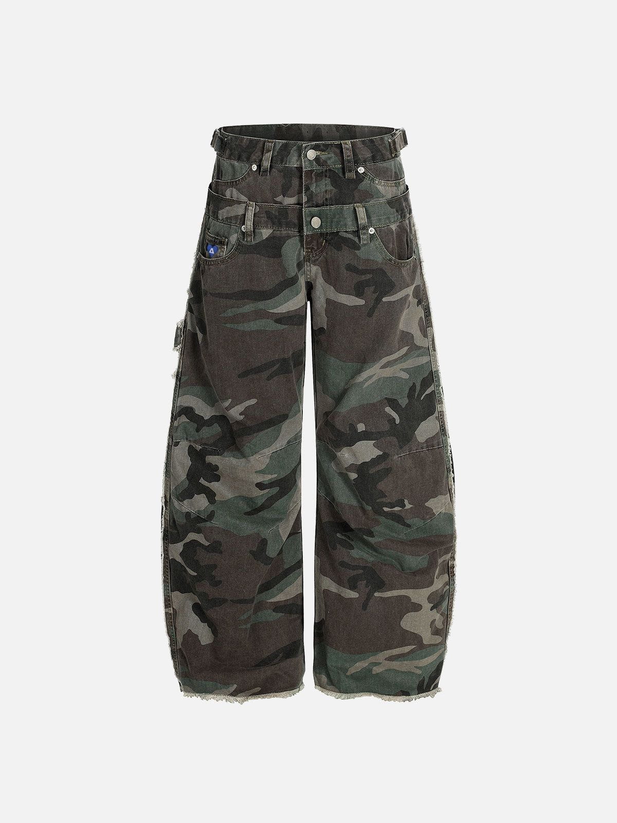 Aelfric Eden Camo Double Waist Cargo Baggy Barrel Pants