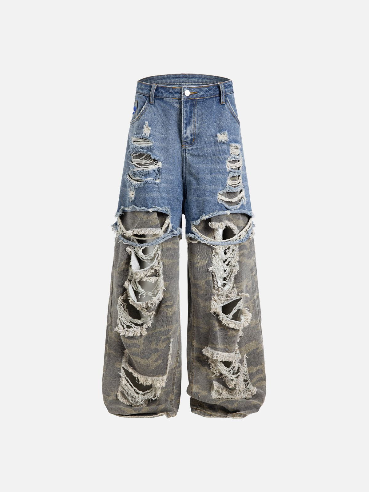 国内未入荷 Aelfric Eden - DISTRESSED TWO LAYER BAGGY JEANS Aelfric Eden CAMO Two Layer Baaggy Jeans – Aelfric eden