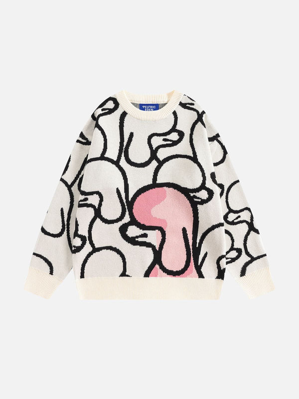 Aelfric Eden Hand Drawn Full Print Poodle Sweater