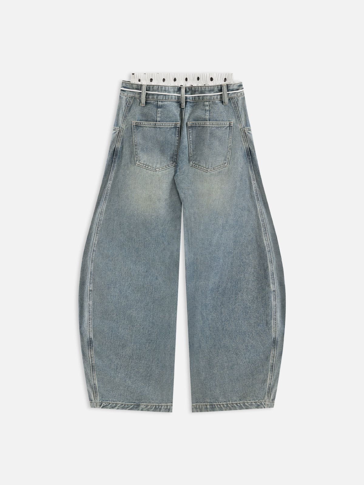 Aelfric Eden Polka Dot Double Waist Super Baaggy Barrel Jeans