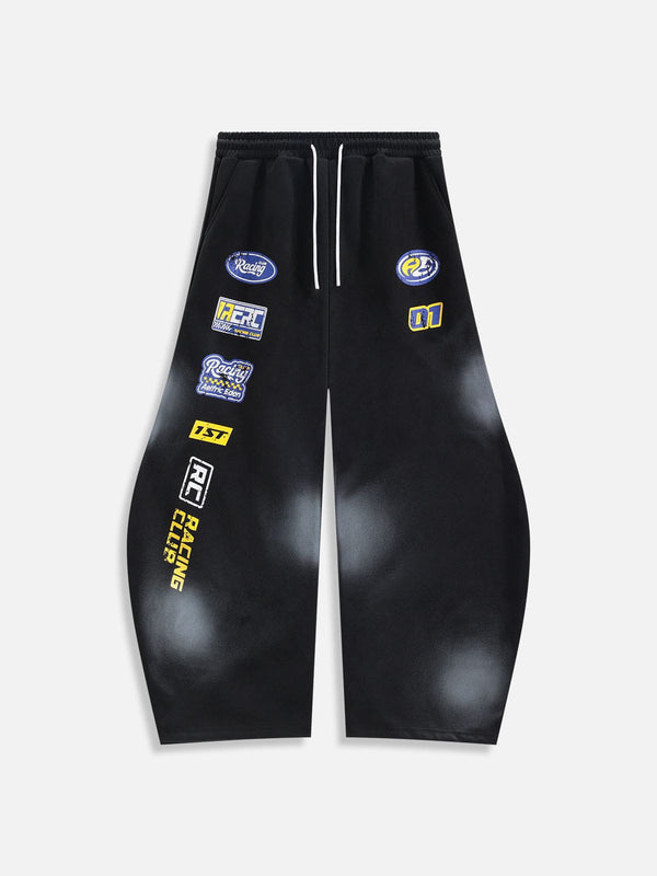 Aelfric Eden Racing Logo Patches Print Super Baggy Barrel Sweatpants