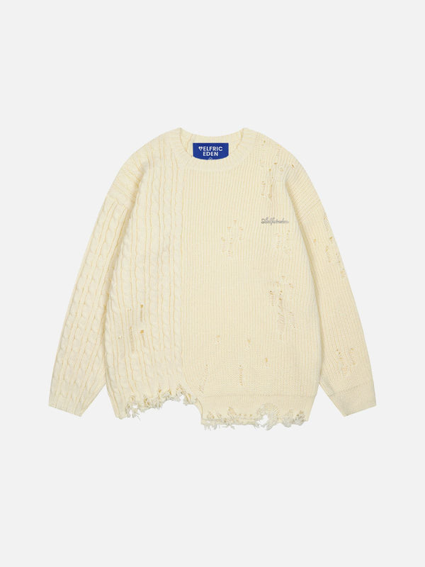 Aelfric Eden Cable Distressed Sweater