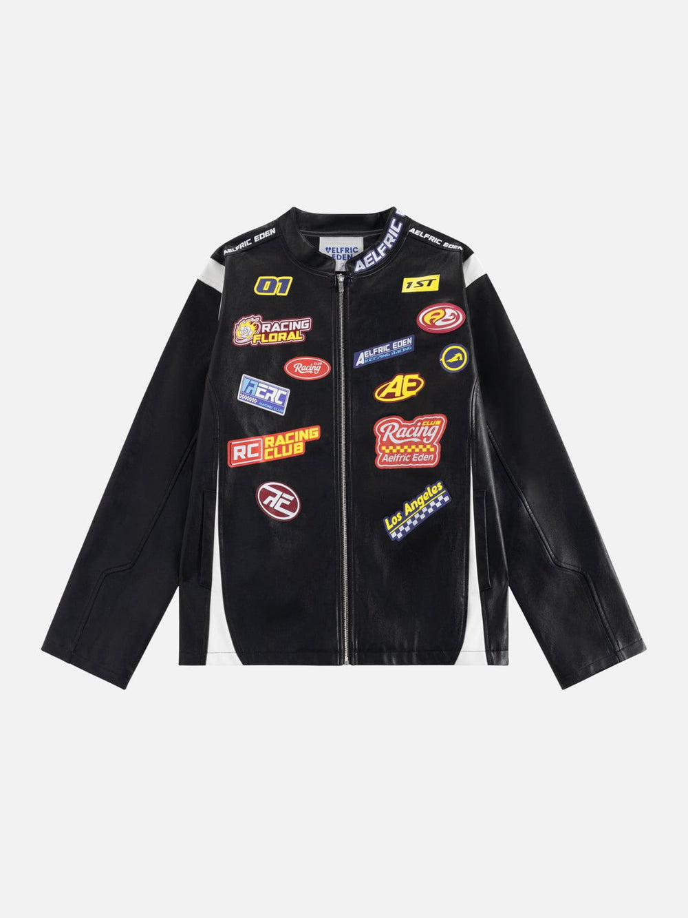Aelfric Eden Racing Logo Patches Faux Leather Jacket – Aelfric eden