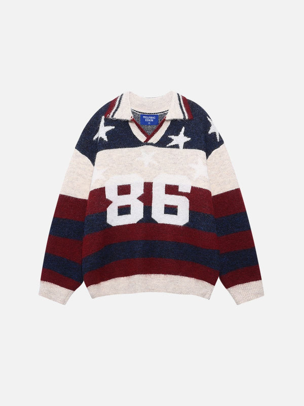 Aelfric Eden Stripe Star 86 Fold-Over Sweater