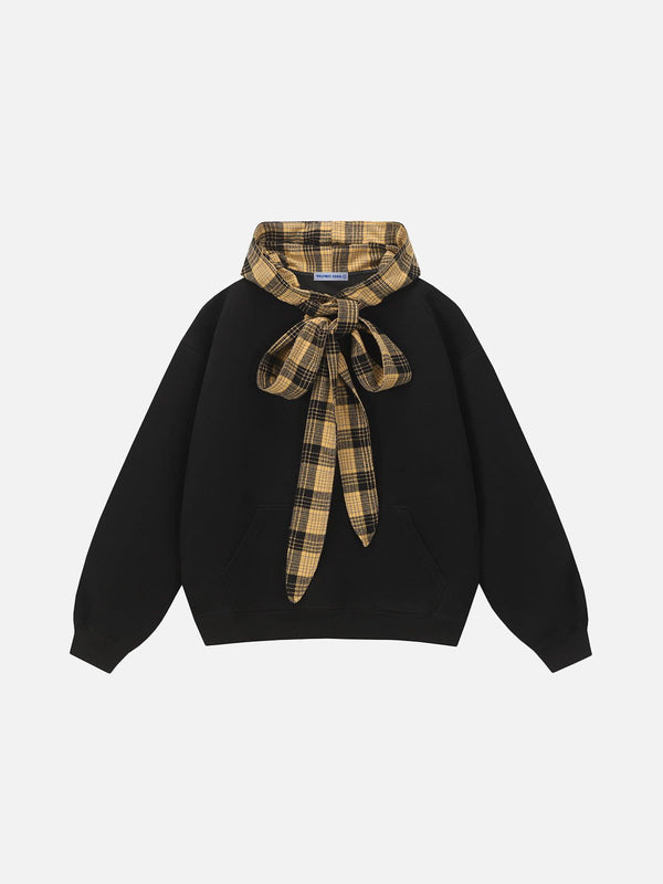Aelfric Eden Plaid Bow Pullover Hoodie