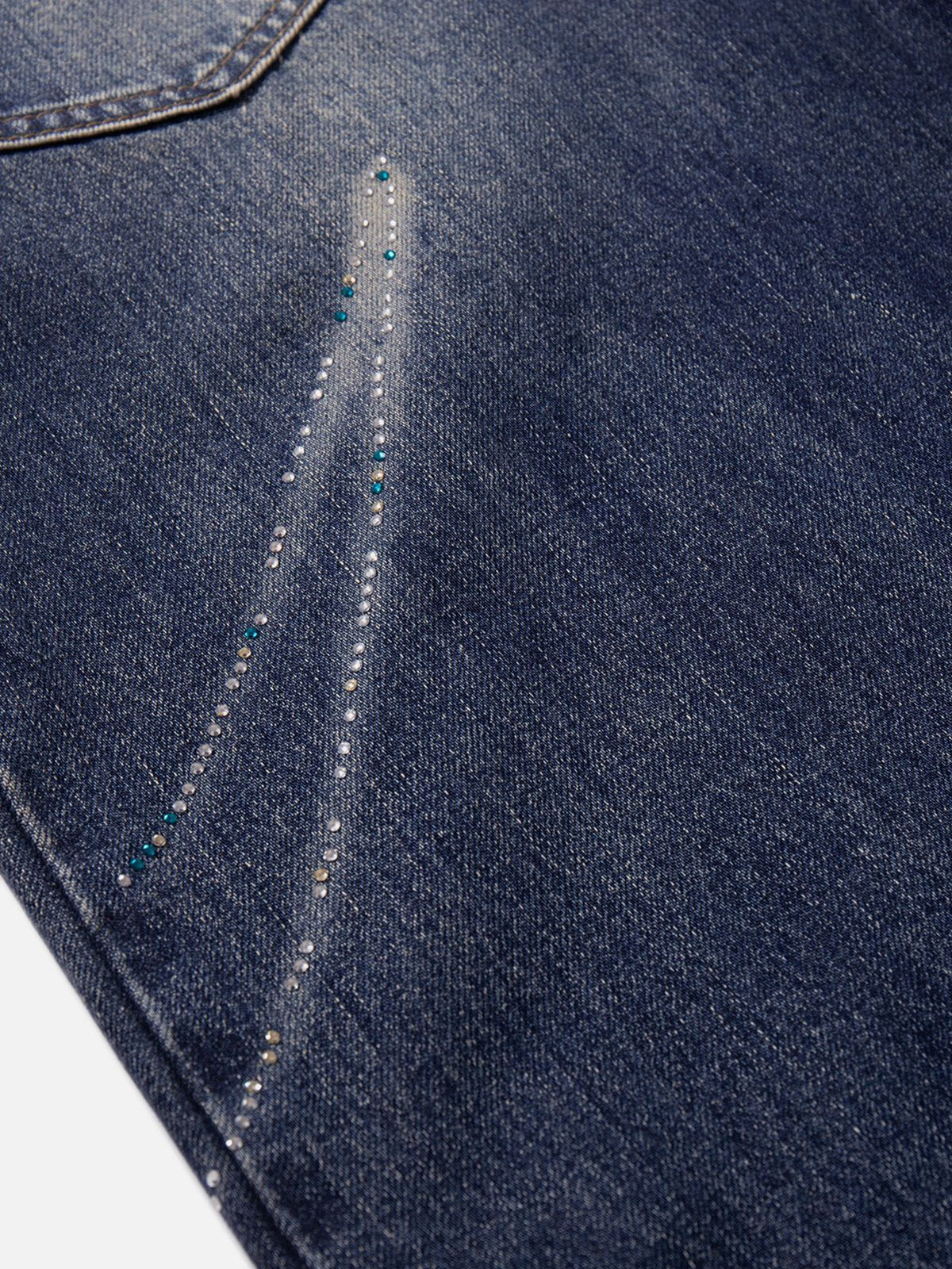 Aelfric Eden Rhinestone Washed Whiskering Baaggy Jeans