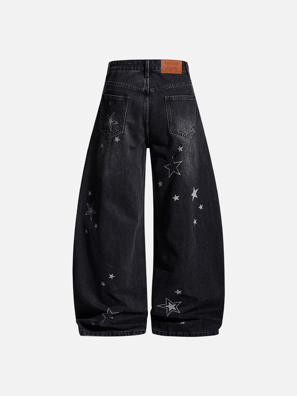 Aelfric Eden Washed Whiskering Star Barrel Jeans