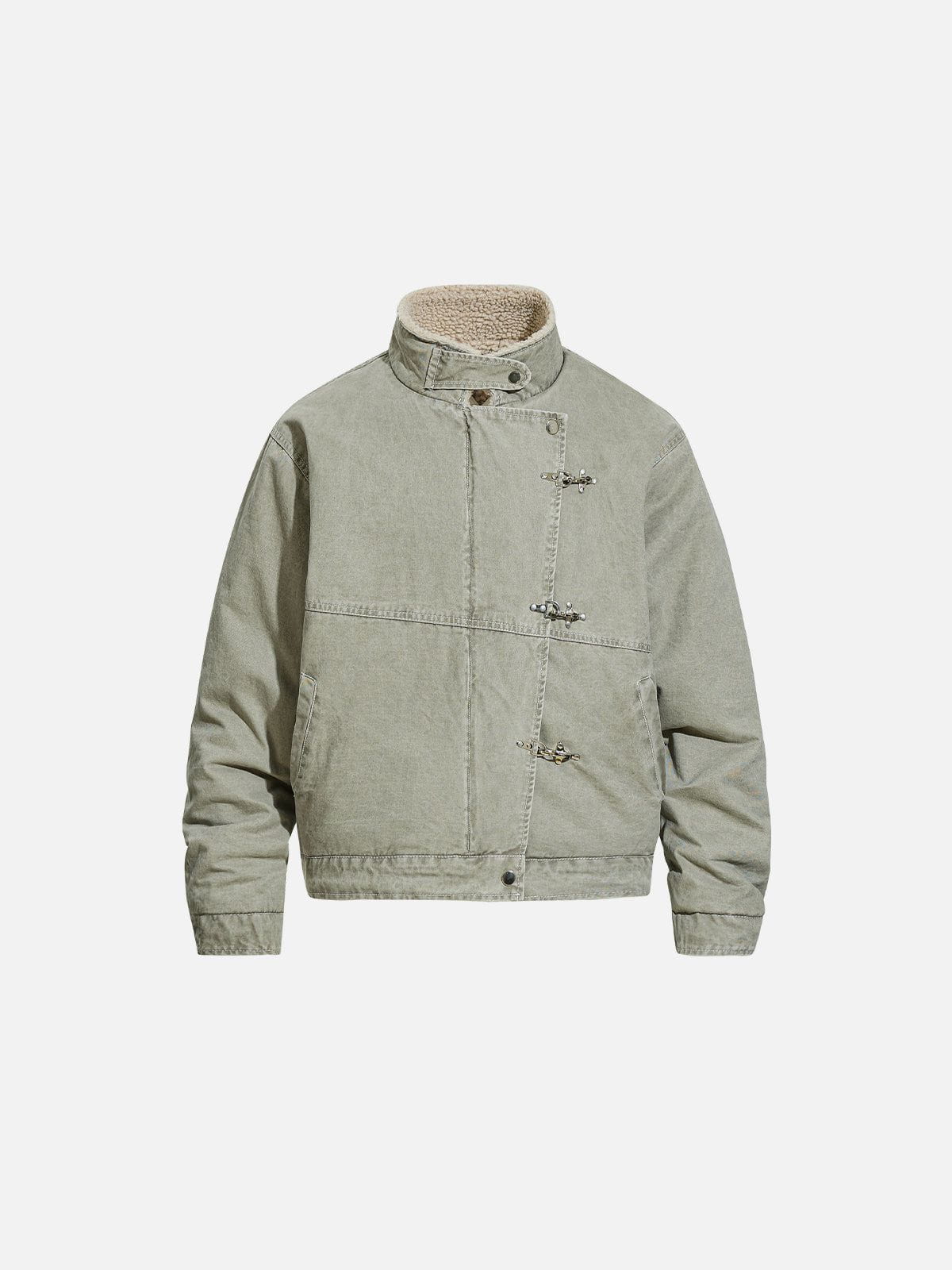 Aelfric Eden Fleece Metal Button Boxy Coat