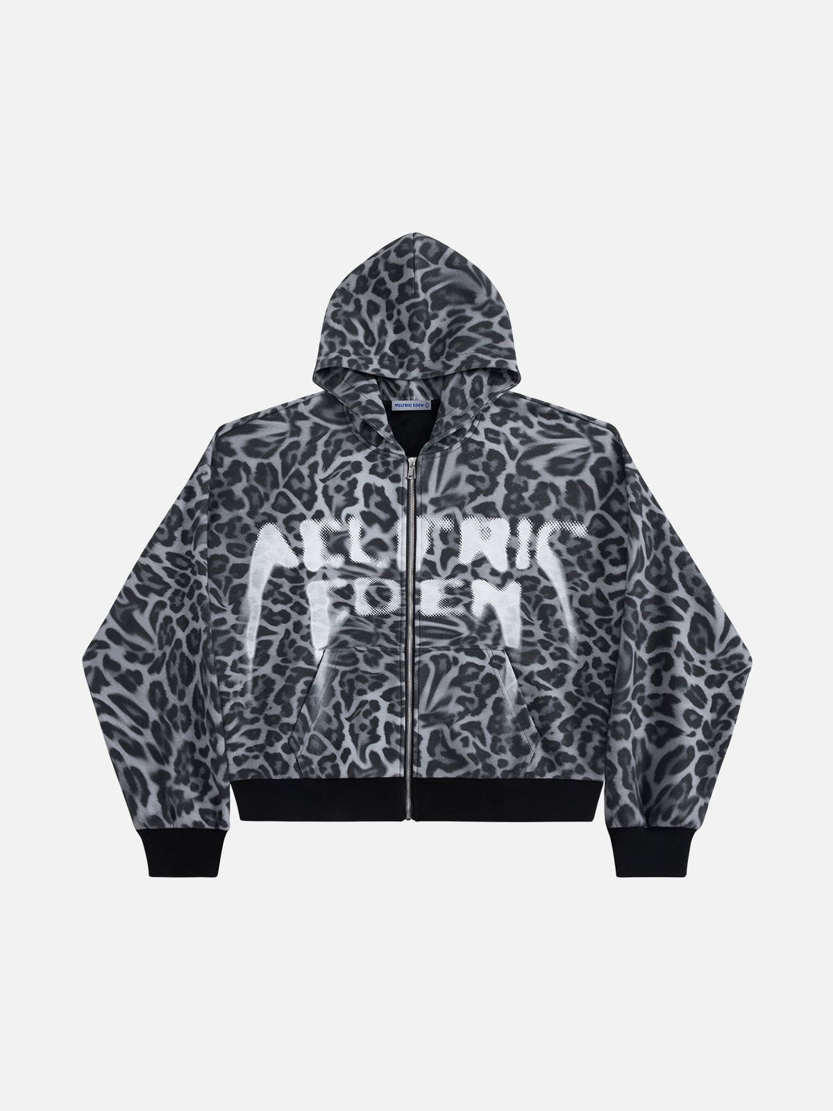 Aelfric Eden Leopard Graffiti Boxy Zip Up Hoodie – Aelfric eden