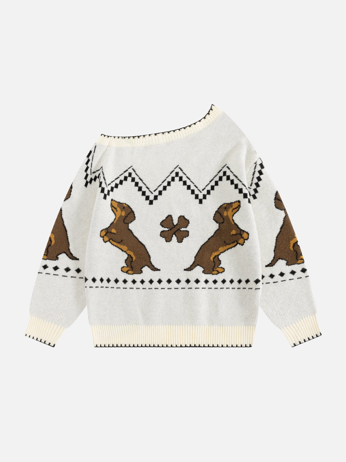 Aelfric Eden Dachshund Off-The-Shoulder Sweater