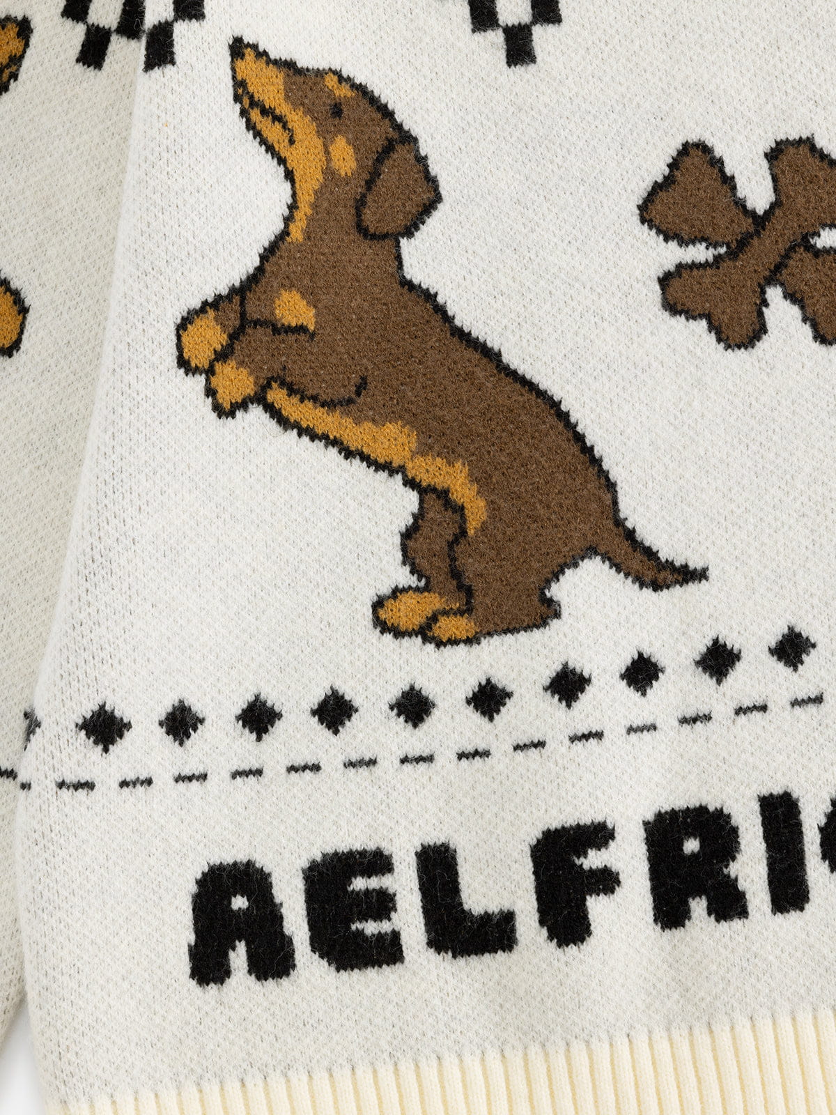 Aelfric Eden Dachshund Off-The-Shoulder Sweater