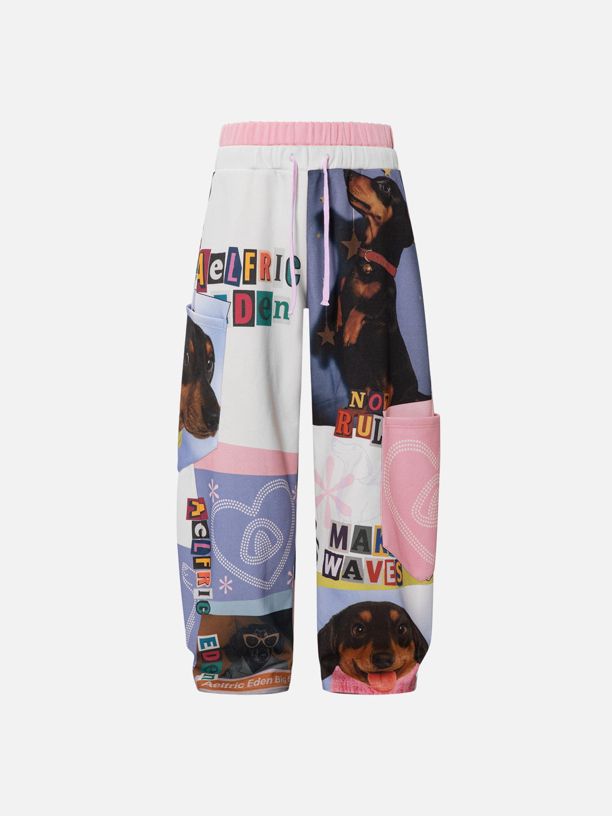 Aelfric Eden Dachshund Collage Double Waist Baggy Sweatpants