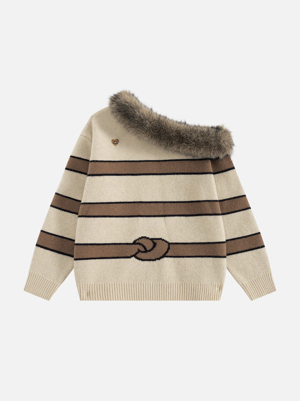 Aelfric Eden Faux Fur Dachshund Off-Shoulder Sweater