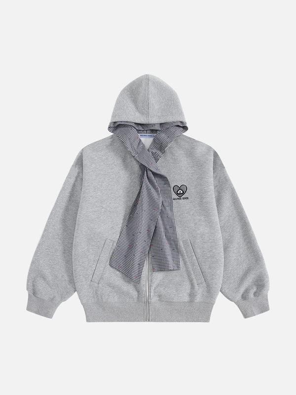Aelfric Eden Oversized Scarf-Tie Zip Up Hoodie