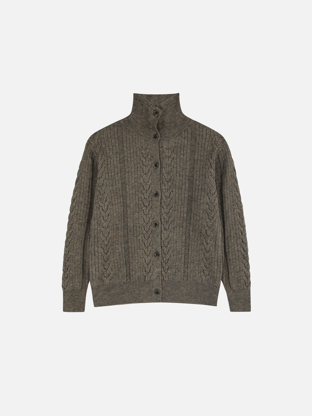 Aelfric Eden Cable Knit High-Neck Cardigan