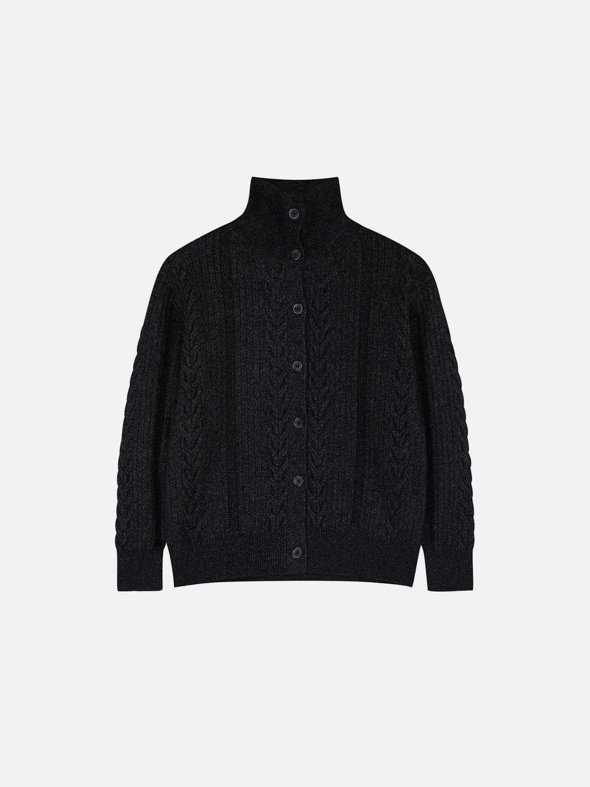 Aelfric Eden Cable Knit High-Neck Cardigan