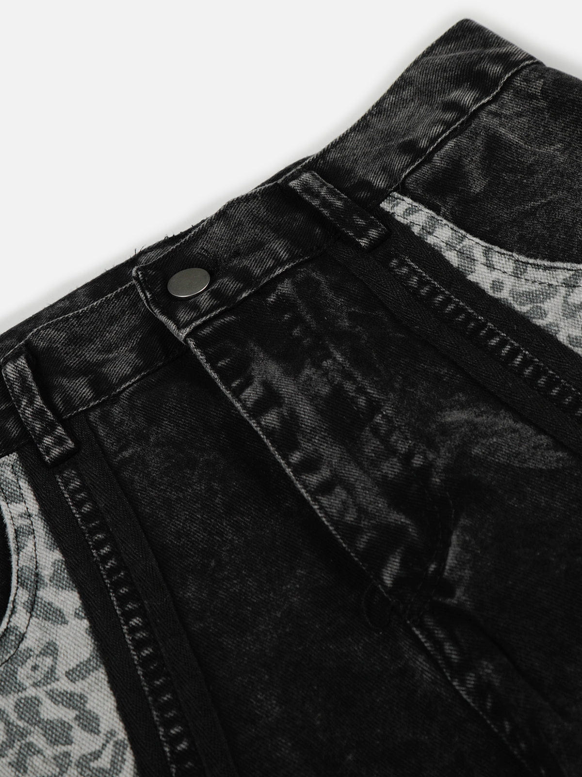 Aelfric Eden Leopard Panel Baggy Barrel Jeans