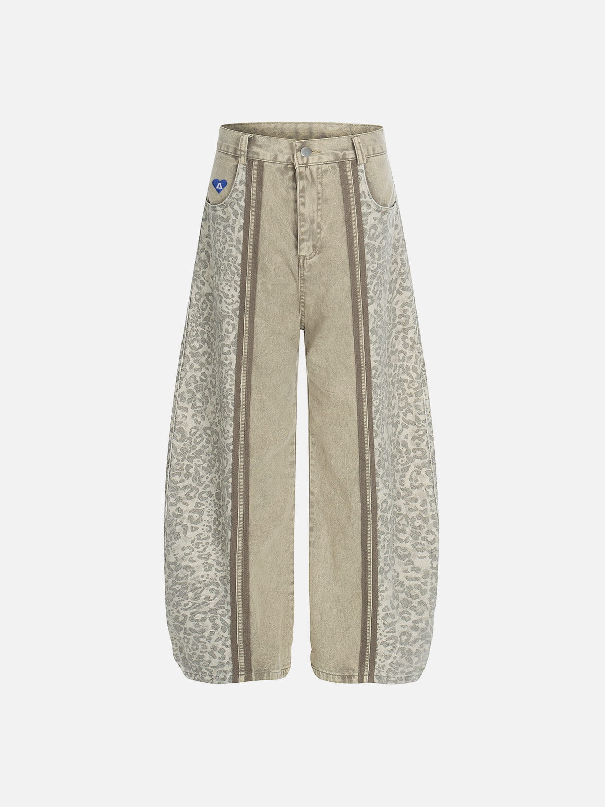 Aelfric Eden Leopard Panel Baggy Barrel Jeans